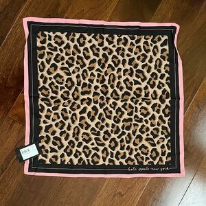 NWT Kate Spade Lovely Leopard Cotton & Silk Bandanna Scarf